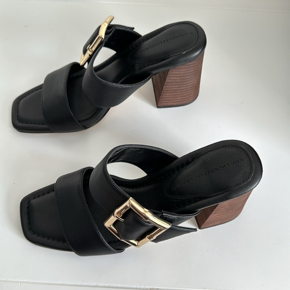 NWT WHBM Bamboo Buckle Mid-Heel Sandal Size 8 - Picture 3 of 10